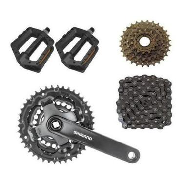 Imagem de Relação Pedivela Shimano 21v Index + Corrente Catraca Pedal