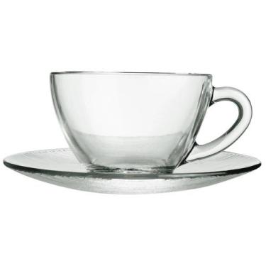Imagem de Xícara para Chá com Pires Diamante Vidro Nadir
