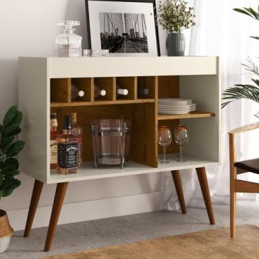 Imagem de Aparador Buffet Adega-Bar New Odin Pés Palito Cantinho Café Cor Off / 