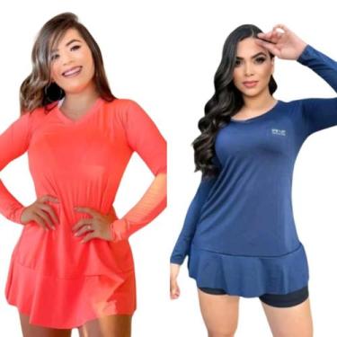 Imagem de Kit 2 Saídas de Praia Vestido feminino proteção solar UV 50+ FPS - For