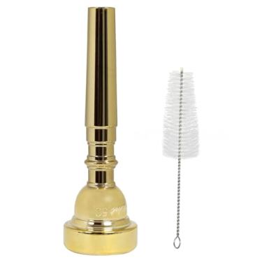 Imagem de Danchet Bocal de trompete de metal banhado a ouro, ouro 5C - para iniciantes e profissionais - Acessórios para instrumentos musicais