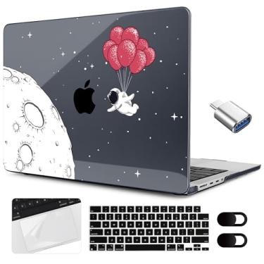 Imagem de MEEgoodo Capa rígida para laptop M4 MacBook Pro de 14 polegadas 2024, 2023, 2021, compatível com o modelo A3112/A3401/A3185/A2918/A2992/A2779/A2442 para M3 M2 M1 Pro/Max, Spaceman Fly com balões