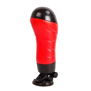 Imagem de Masturbador Masculino Lanterna Vagina Vermelha Crazy Bull, Vibrador Multivelocidade, Ventosa, Textura Realística