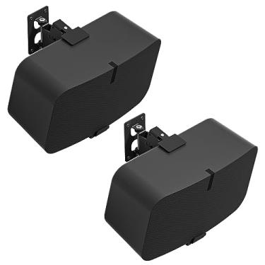 Imagem de Yibracki Par de suporte de parede de alto-falante resistente para Sonos 5 Mount & Sonos Play 5 Mount - Suporte de alto-falante ajustável inclinável e giratório para Sonos 5 e Five Wall Mount e Sonos