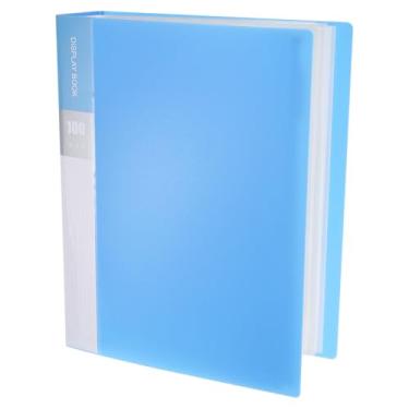 Imagem de M&G Fichário de 100 bolsos com mangas de plástico PP A4 (azul), pasta de portfólio de arte com protetores de folha transparentes, exibe 200 páginas para organizar documentos, 310 x 235 x 63 mm