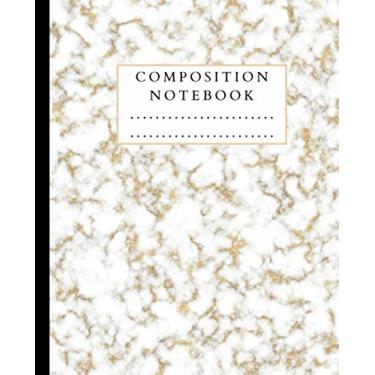 Imagem de Composition Notebook: Collage Wide Ruled Notebook | Gold Glitter Liquid Marble Book for Girls | Primary Journal for Kids Teens Students | Lined Paper Workbook