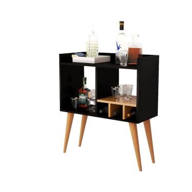 Imagem de Aparador Para Salas E Recepção Com Porta Garrafas E Bebidas Preto