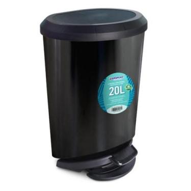 Imagem de Lixeira com Pedal Preta 20 Litros Arqplast
