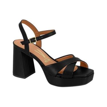 Imagem de Sandália Feminina Vizzano Original Plataforma Meia Pata Tiras Em X com