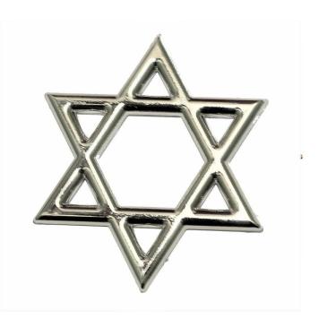 Imagem de Adesivo Estrela De Davi Cromado Carro Alto-Relevo Prata