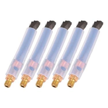Imagem de Soldagem Brecha de Escova de Solda Escova de Solda Brush de Limpeza Cabeça de Latão de Alta Resistência Fibra Bristas de Silicone para Mig Tig Spot Solds Superfícies de Aço (M8)