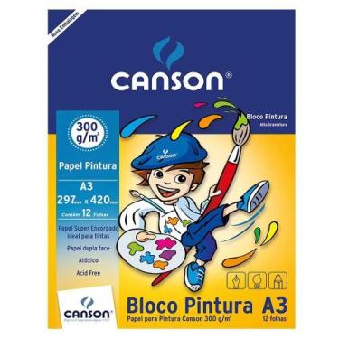 Imagem de Bloco Papel Pintura A3 Canson 300g Branco 12 Folhas