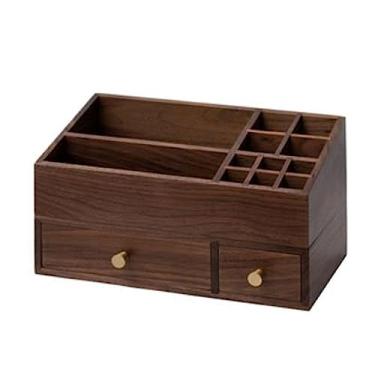 Imagem de CaiOrganizadora de Maquiagem Caixa de armazenamento de cosméticos de maquiagem de madeira maciça, organizador retrô de cuidados com a pele para serviços pesados, joias, maquiagem, pincéis, batons, rec