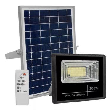 Imagem de Refletor Solar Led Holofote 300w Placa Bateria Prova Dágua - MG