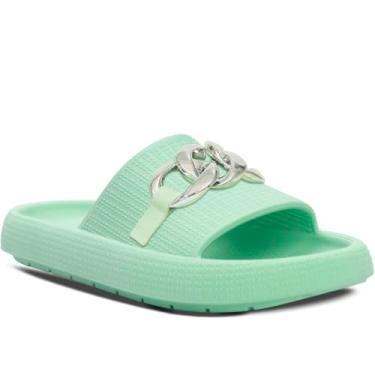 Imagem de Chinelo Estilo Nuvem Nº 25 ao 40 Sandalia Moda Feminina Menina Slide Corrente 12.120 (Verde, BR, Criança de 9 a 12 anos, Numérico, 36)