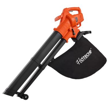 Imagem de Hoteche Aspirador De Folhas Elétrico 3 Em 1 E Soprador De Folhas Soprador De Folhas De Alta Velocidade De 3000 Watts Com Triturador E Saco Coletor De 35 L Para Pátios, Gramados E Calçadas