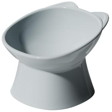 Imagem de GKYZBB Tigelas elevadas para gatos, tigela de comida de gato inclinada a 15° antivômito, pratos de comida para cães e gatos pequenos (azul)