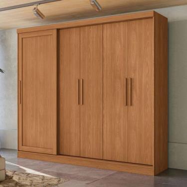 Imagem de Guarda-Roupa Casal 5 Portas 4 Gavetas N564 Canela - Kappesberg, Marrom