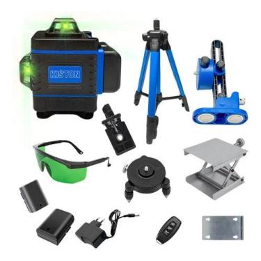 Imagem de Kit Nível Laser Profissional 4d 16 Linha Verde C/ Tripé 30mt - Genéric