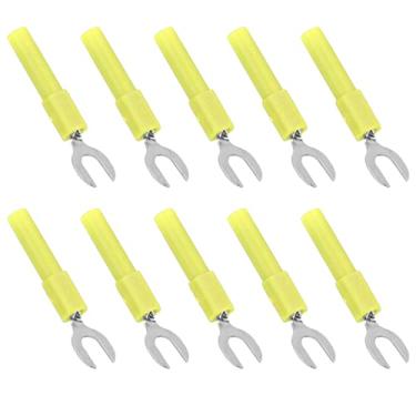 Imagem de 30VAC-60VDC, 10pcs Brass Fork Spade Wire Conectores, J.20016, Com PVC, Conectividade Forte, Resultados de Medição Precisos para Equipamentos Eletrônicos, Máquinas Industriais