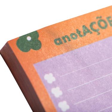 Imagem de Bloco Adesivo Floral Positive Vibes 100 Folhas 7,6x7,6cm Leoarte Colorido