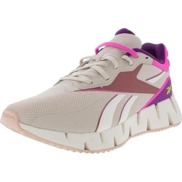 Imagem de Reebok Tênis feminino de corrida e treinamento Zig Dynamica 4 Ortholite, Estuque/Sedona Rose/Rosa Laser, 39