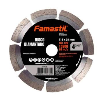 Imagem de Disco Diamantado 4.3"/8" 110mmX20mm Famastil, Segmentado