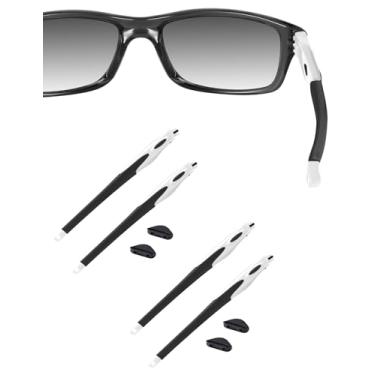 Imagem de HILEEN Braços de hastes brancas de substituição para óculos Oakley Crosslink OX8027 OX8029 OX8030 OX8031 OX8033 OX3149 - preto + preto