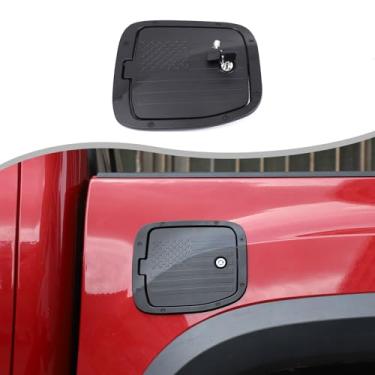 Imagem de Tampa de substituição de tanque de combustível para carro, tampa de bloqueio antirroubo compatível com Toyot@ Tacoma 2016-2023 Tampa de porta de tanque de gás com trava de trava de porta de tanque de