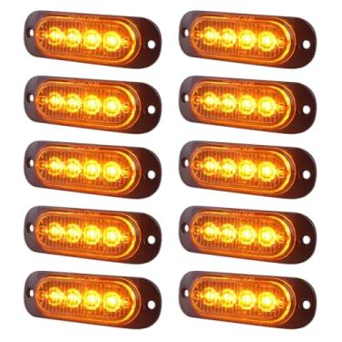 Imagem de XtraGlow Luzes de reboque de 8,4 cm Âmbar LED Clearance Side Marker com estrutura de alumínio durável design de montagem em superfície IP67 à prova d'água para caminhonete, trator, van, trailer