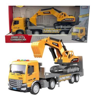 Imagem de Caminhão Truck Brinquedo Com Fricção Luz E Som + Escavadeira - ZIPPY T