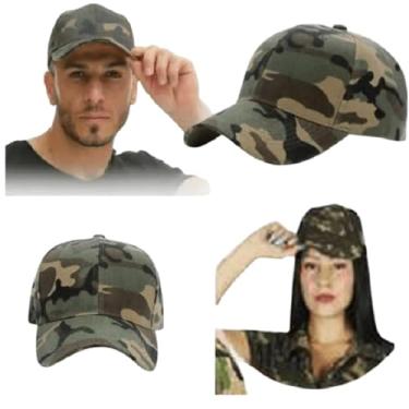 Imagem de Boné Militar Exército Camuflado Airsoft Aba Curvada Cor Verde