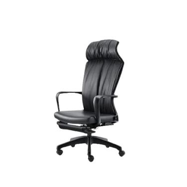 Imagem de CUTPOIY Cadeira ergonômica de couro para casa encosto sedentário reclinável de 150° confortável apoio lombar suporte lombar cadeira de mesa de escritório simples