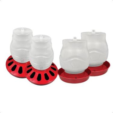 Imagem de Kit 2 Comedouro 5L Aves 12 furos e 2 Bebedouro Rosca 3,25L - AVIPET