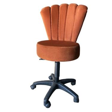 Imagem de Cadeira Mocho Pétala Veludo Terracota - In9 Decor