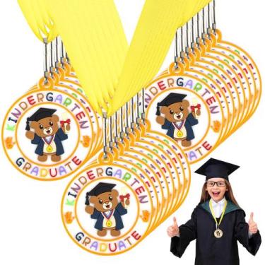 Imagem de Medalha de formatura Hedeey Kindergarten para crianças com fita de pes