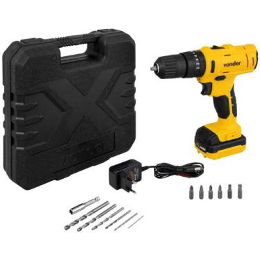 Imagem de Parafusadeira Furadeira Com Impacto a Bateria Fonte Bivolt 12 Volts PF