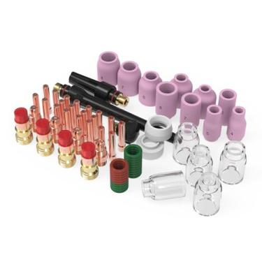 Imagem de YESWELDER Kit de copo de vidro Pyrex para tocha de solda TIG com 68 peças para WP-17/18/26