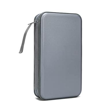 Imagem de Estojo de armazenamento de CD/DVD com capacidade para 96 unidades, organizador de fichário, estojo portátil com zíper de plástico rígido para CD/DVD, carteira para carro, casa, escritório, viagens