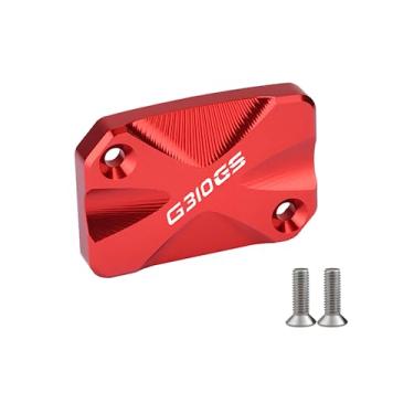 Imagem de Acc-Creativity Tampa do reservatório de fluido de freio dianteiro de alumínio para motocicleta, tampa do reservatório do cilindro mestre compatível com BMW G310GS G310R 2017-2018 (G310GS, vermelho)