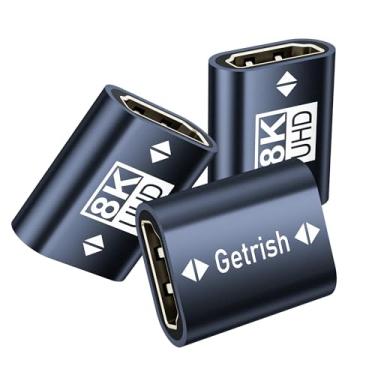 Imagem de Getrish Acoplador HDMI 8K, pacote com 3 adaptadores HDMI 2.1 fêmea para fêmea, 8K @60Hz / 4K @120Hz HDR conector extensor HDMI para HDTV, Roku Stick, computador, PC, monitor, laptop, projetor, leitor