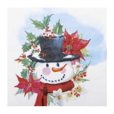 Imagem de Guardanapo de Papel Boneco de Neve - 32,5cm x 32,5cm - 20 folhas  Crom