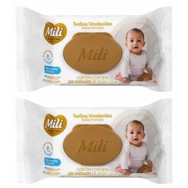 Imagem de Kit 2 Lenços Umedecidos Mili Love Care c/ 100 unidades