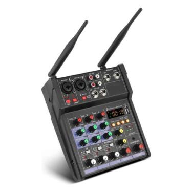 Imagem de Mesa De Som 4 Canais 2 Microfone Home Mixer Bluetooth Usb 5V - Lelong