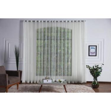 Imagem de Cortina De Janela Varão Voil Palha para Sala Ou Quarto 2,80x1,70 Ilhós