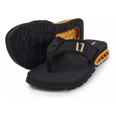 Imagem de Sandalia Chinelo Kenner Rakka Elite L7 Premium Preto Dourado, Preto, 4