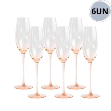 Imagem de Conjunto Taça Champanhe Espumante Cristal Rose 220Ml C/6 Un - Tuut