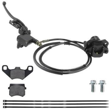Imagem de PRO BAT Pinça de freio a disco hidráulico traseiro com pastilha de freio manual conjunto de pinça de cilindro mestre para 50cc 70cc 90cc 110cc 125cc Taotao Sunl Baja Chinese Quad Bike ATV, preto