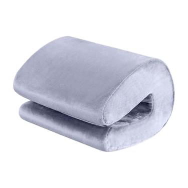 Imagem de Kokiya Encosto de cabeça para cadeira de escritório, almofada de pescoço, capa removível, suporte de pescoço para cadeira de mesa, almofada para cochilo, Cinza