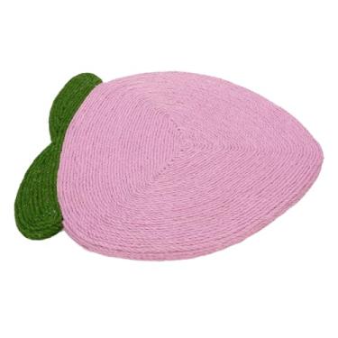 Imagem de Zerodis Cat Scratcher Mat Mat Adorável Design de Peach para Playtime Saudável, Material Sisal